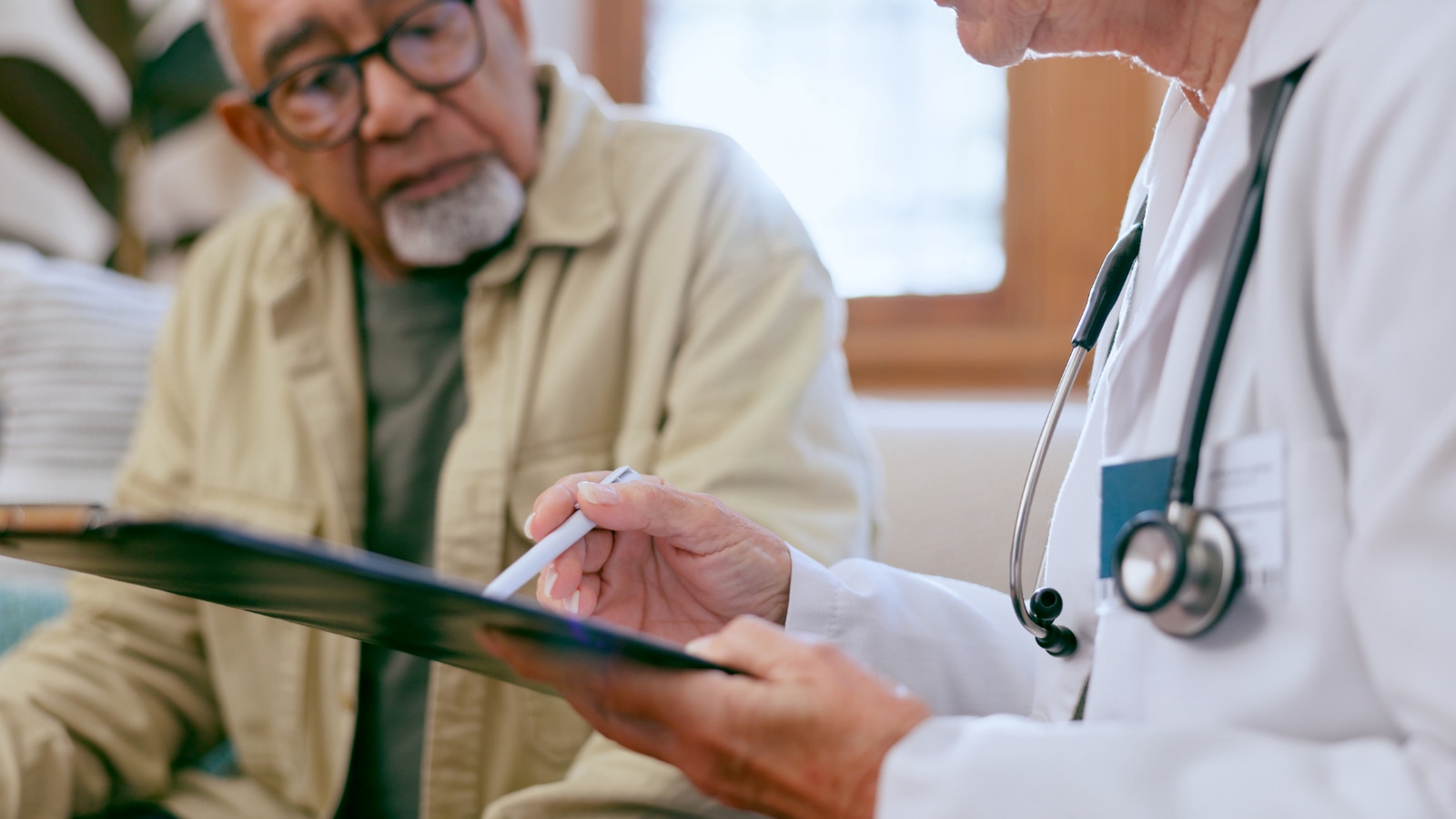 September 6 blog Senior man speaking with doctor